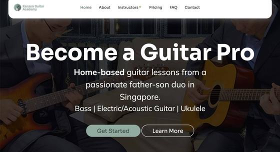 screenshot of Kanzen Guitar's' website