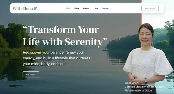 screenshot of With Elena's' website