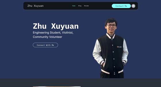 screenshot of Zhu Xuyuan's' website